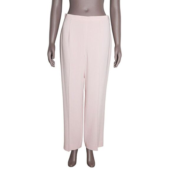 Pink High Waisted Trousers Women Tailored Wide Leg Dress Pants Office - Picture 1 of 3